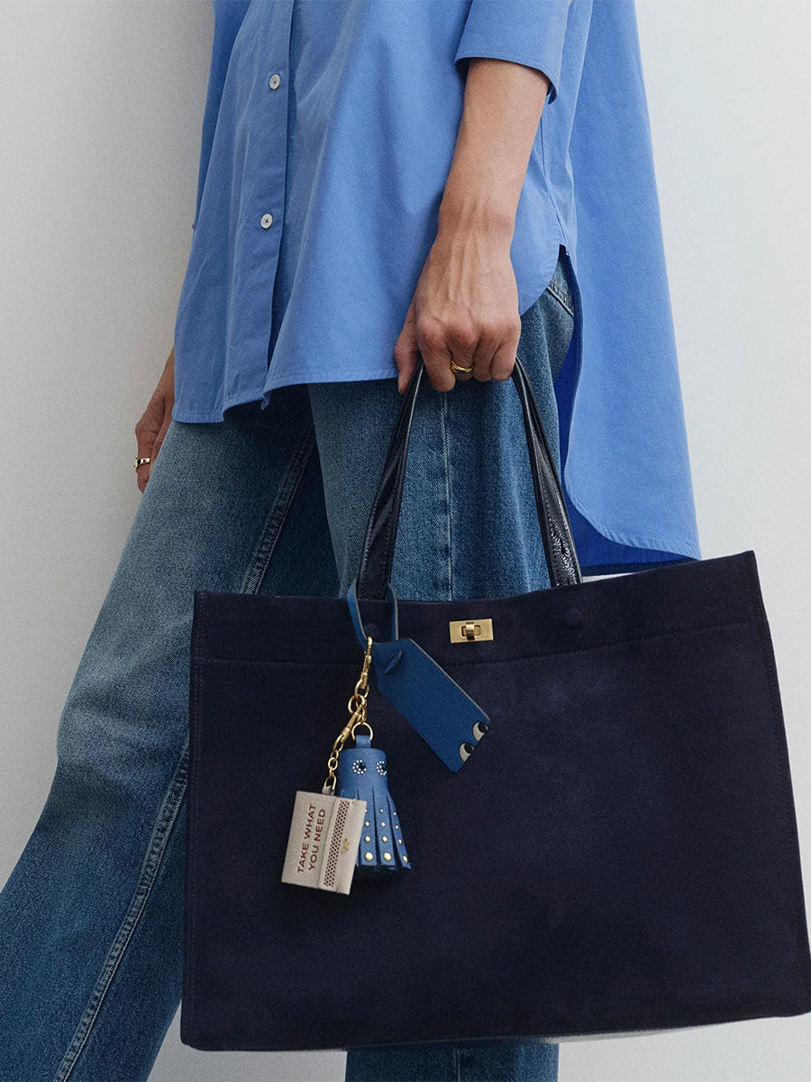 ANYA HINDMARCH | Mortimer Tote in Marine Suede