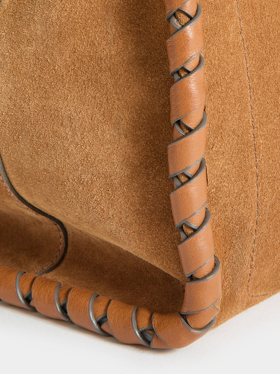 Anya Hindmarch Mortimer Whipstitch Tote in Pecan Suede