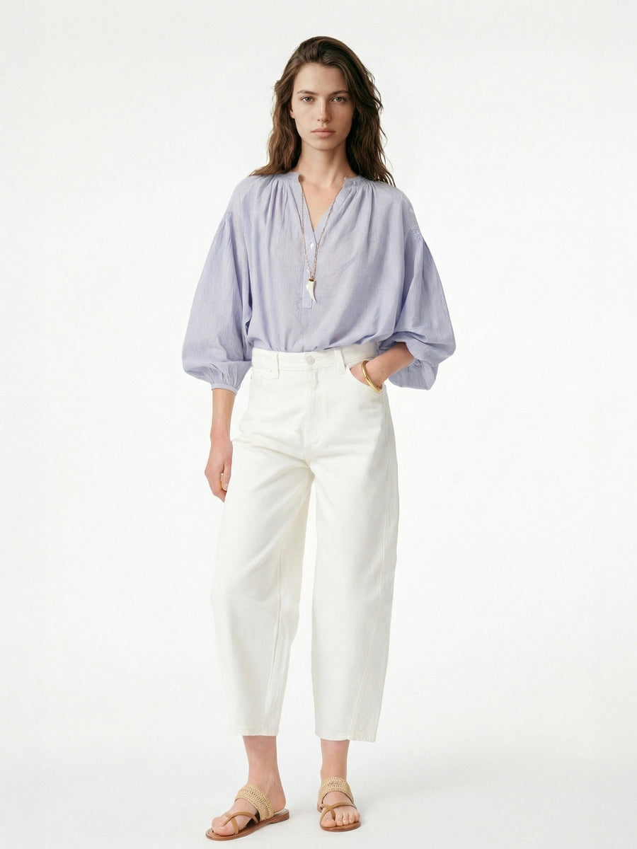 Vanessa Bruno Nipoa Blouse in Blanc/Bleu Stripe