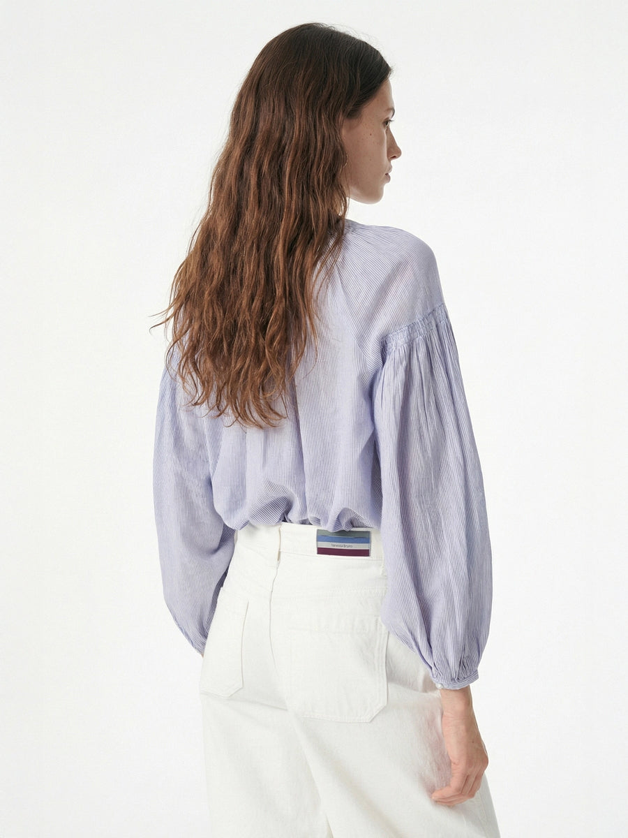 Vanessa Bruno Nipoa Blouse in Blanc/Bleu Stripe