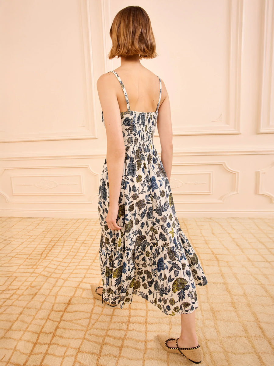 Nadine Cami Midi Dress in Porcelain