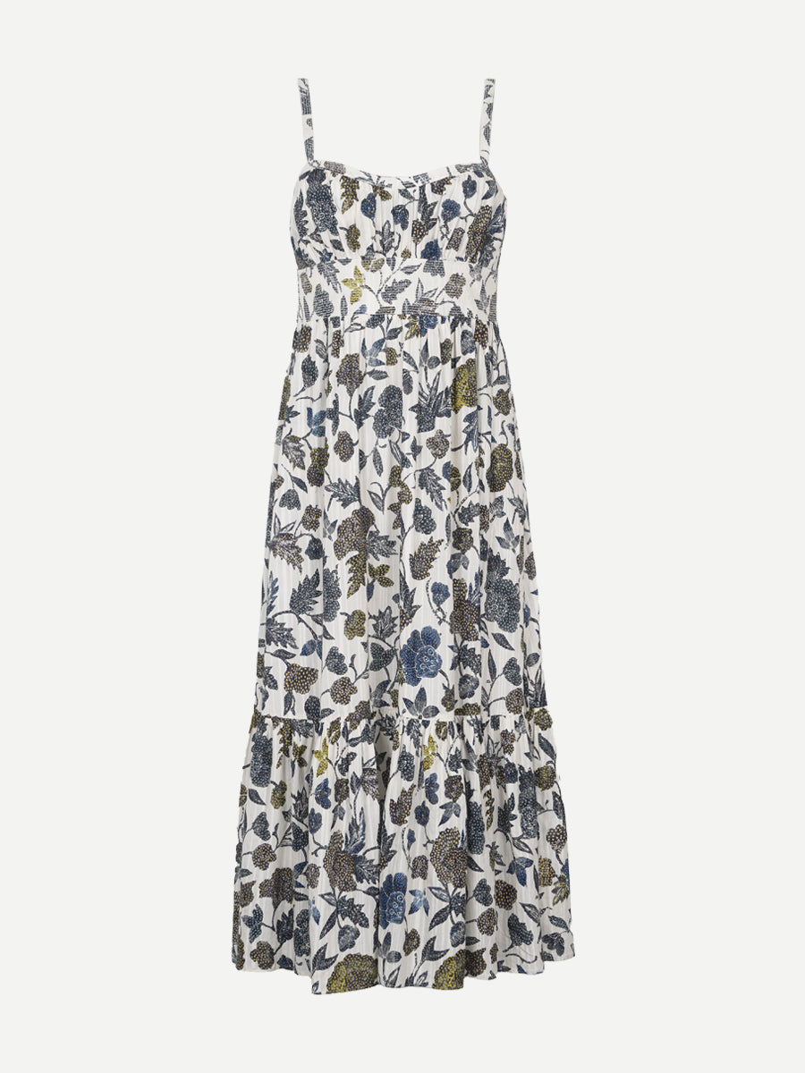 nadine cami midi dress Ulla Johnson Nadine Abstract Cotton-Blend Cami Midi-Dress