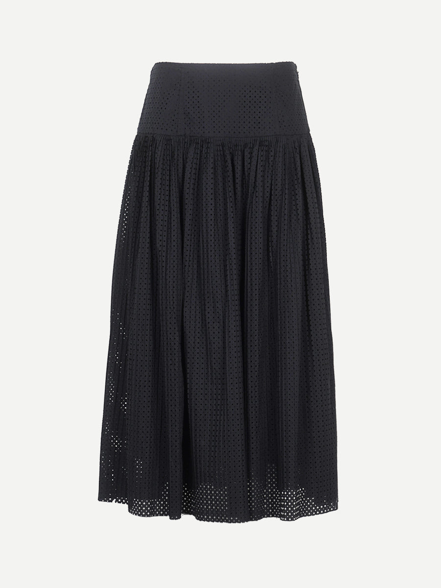 Ulla Johnson Nalla A-Line Midi Skirt in Noir