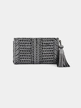 Anya Hindmarch The Neeson Tassel Clutch in Anthracite