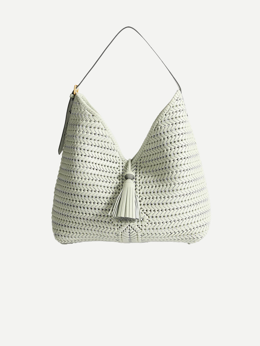 Anya Hindmarch Neeson Tassel Hobo Bag in Iceberg