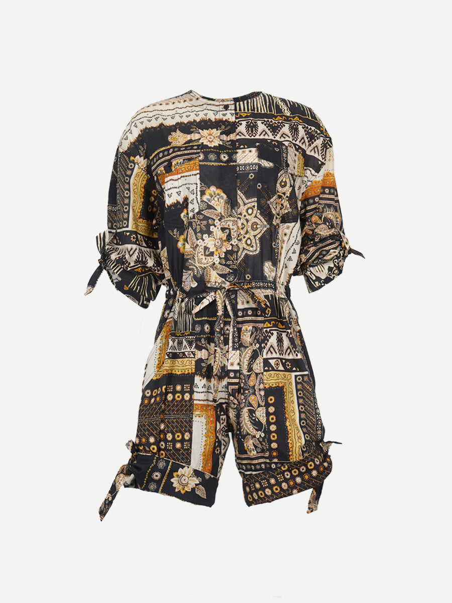 Marant Etoile | Niely Jumpsuit in Black/Ochre
