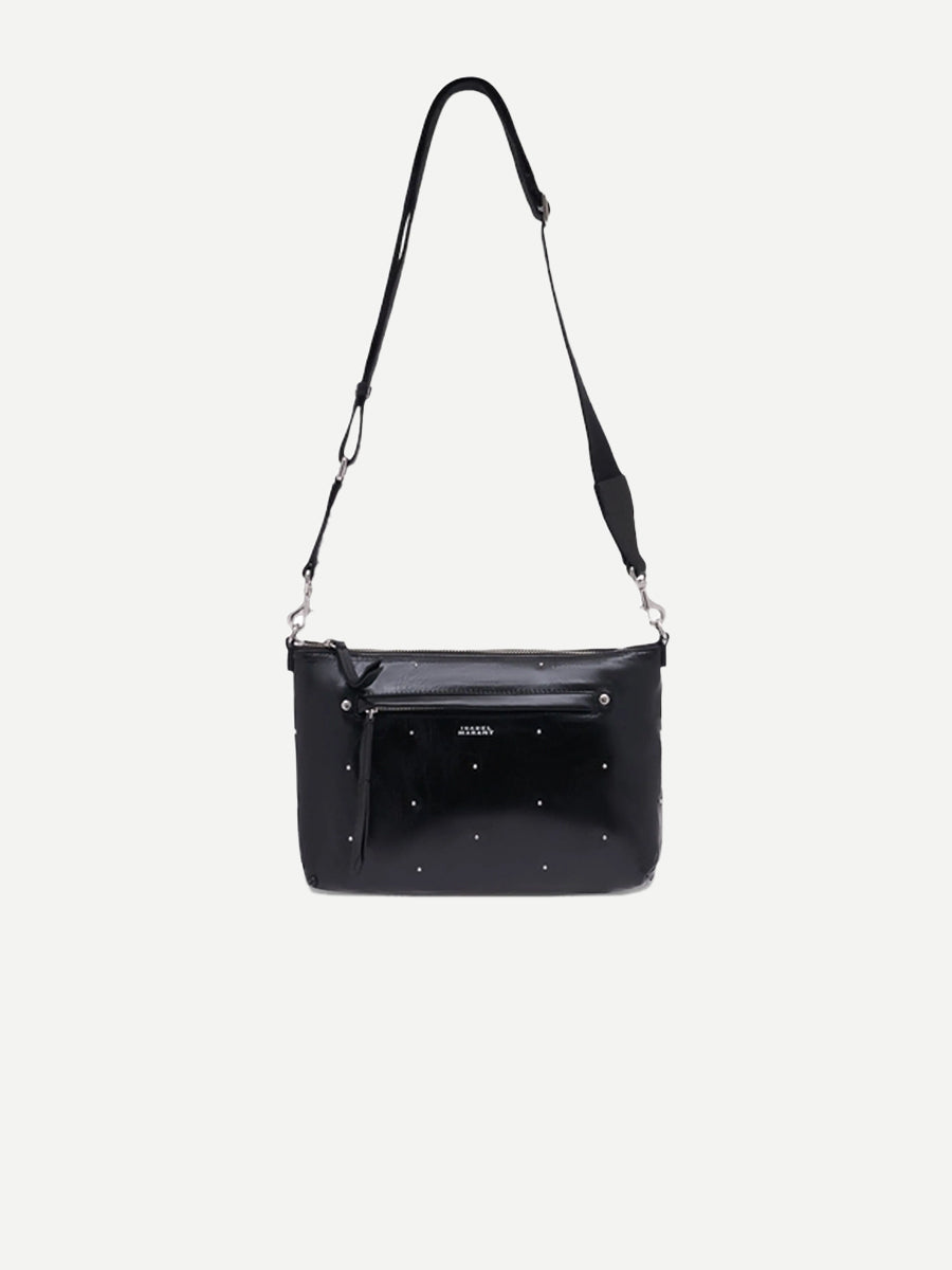Isabel Marant Nessah Studded Shoulder Strap in Black/Silver