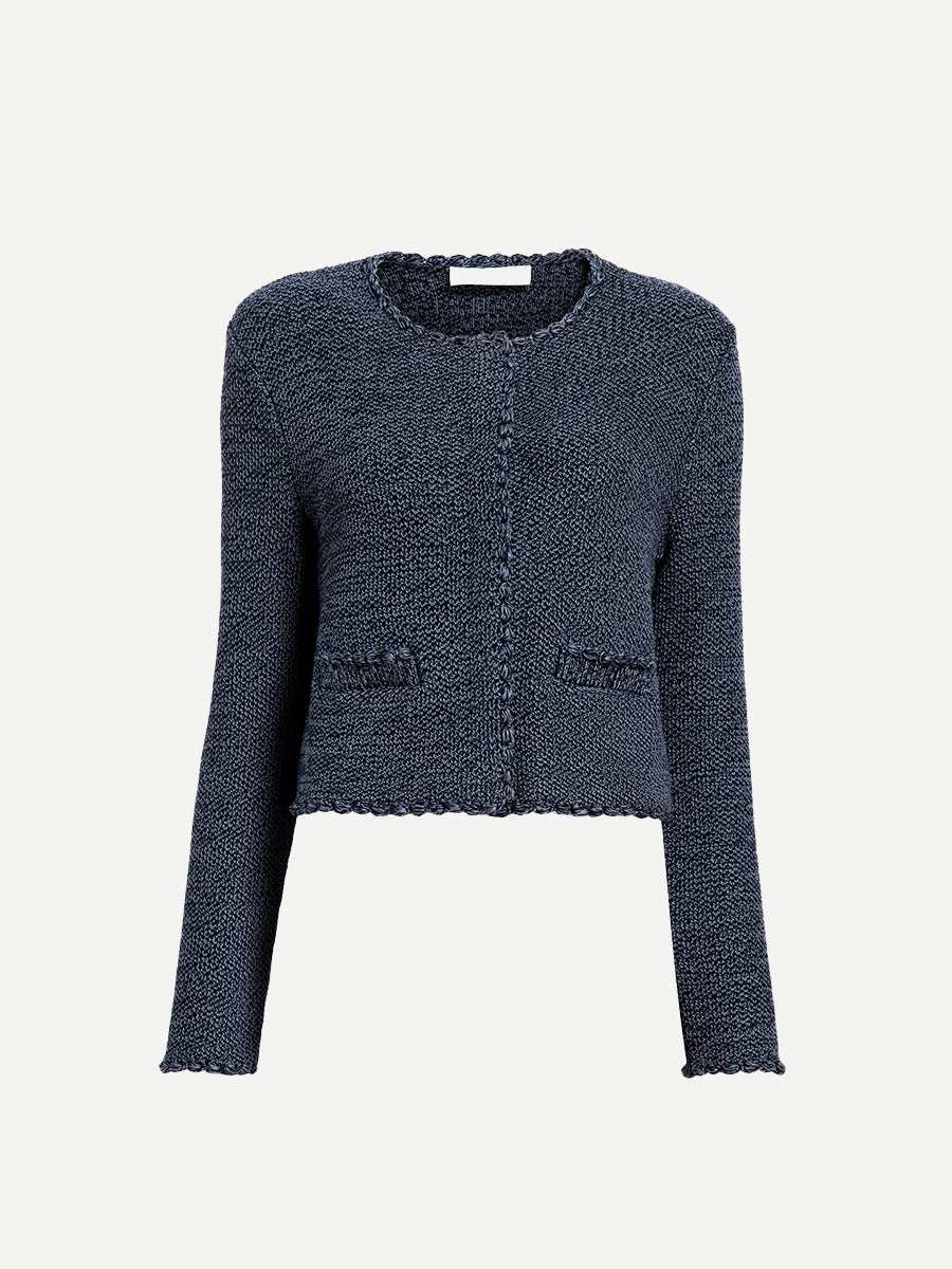 Proenza Schouler White Label Nidia Macrame Jacket in Navy/Slate