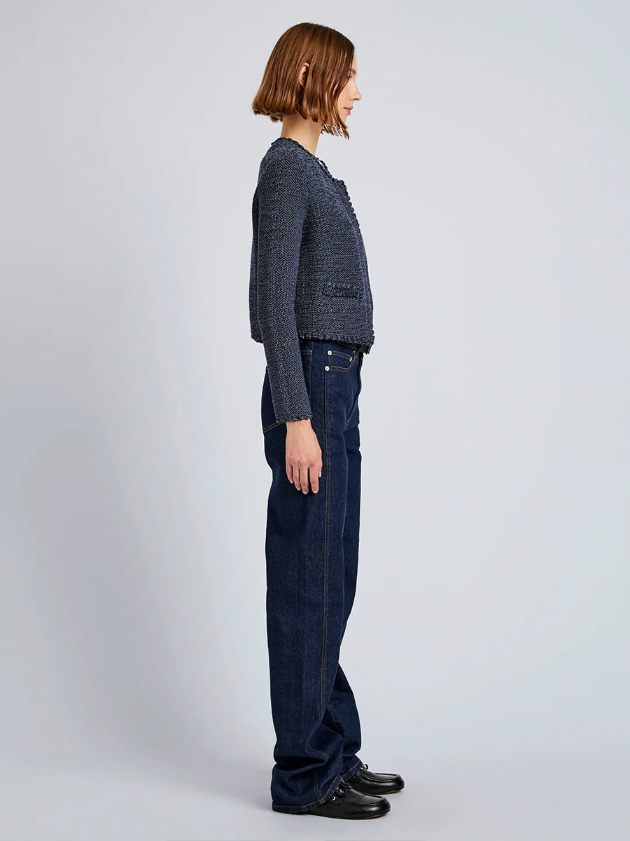 Proenza Schouler White Label Nidia Macrame Jacket in Navy/Slate