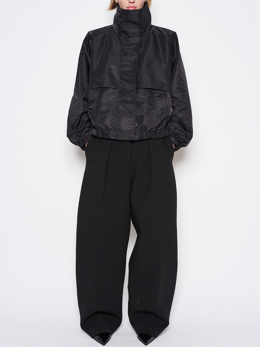 Nylon Crecsent Jacket in Black