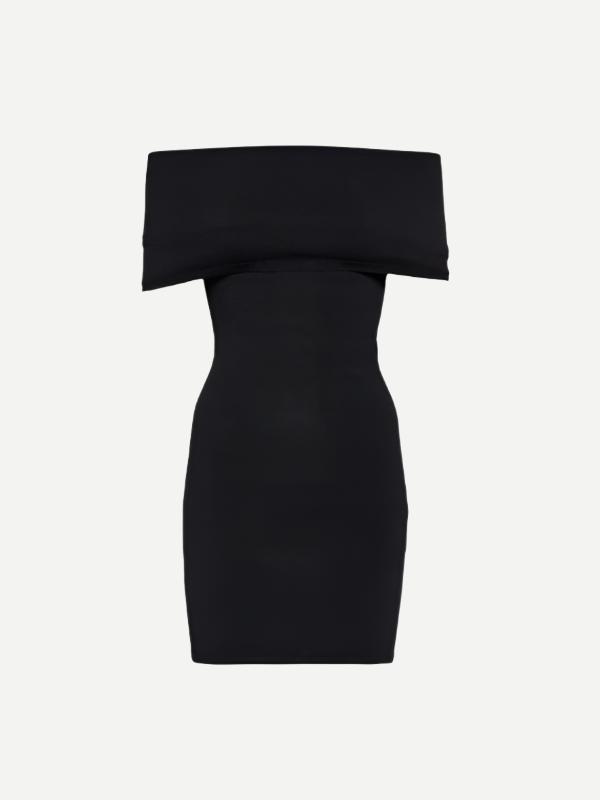 Halen Off Shoulder Mini Dress - Black