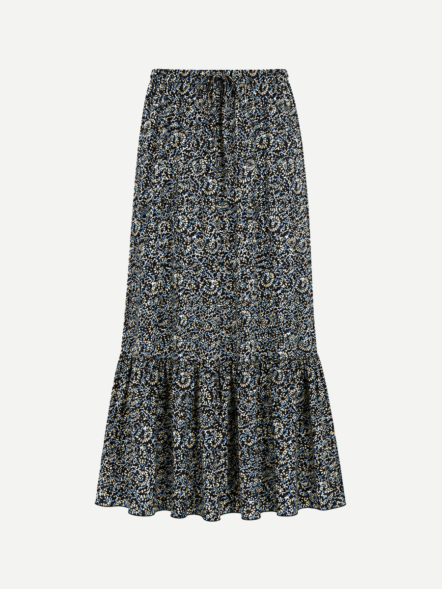 Ulla Johnson Olina Midi Skirt in Midnight Bloom