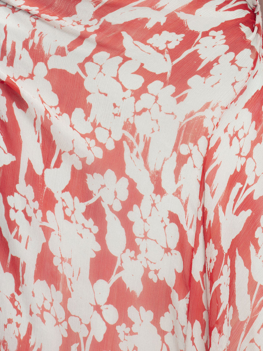 One Shoulder Draped Midi Dress In Chilli-Blush