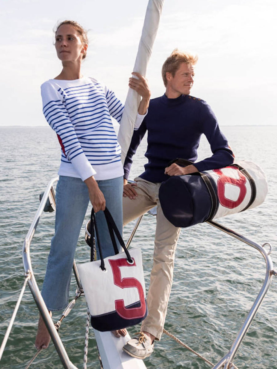 727 Sailbags Onshore Navy Bag in Blue/Rouge