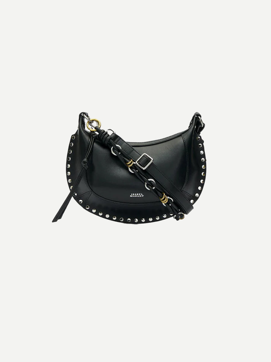 Isabel Marant Oskan Moon Duo Handle Shoulder Bag in Black/Silver