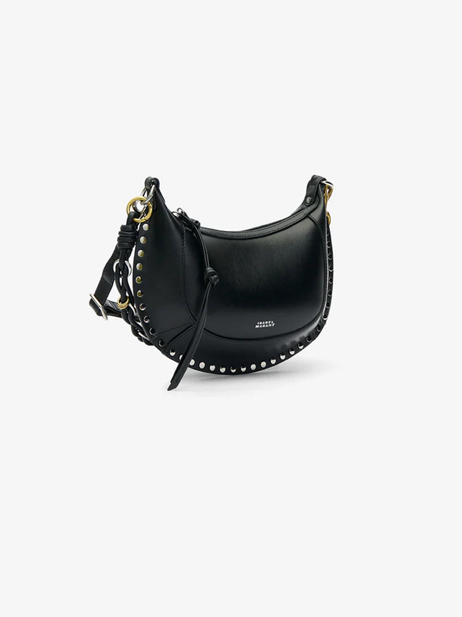 Isabel Marant Oskan Moon Duo Handle Shoulder Bag in Black/Silver