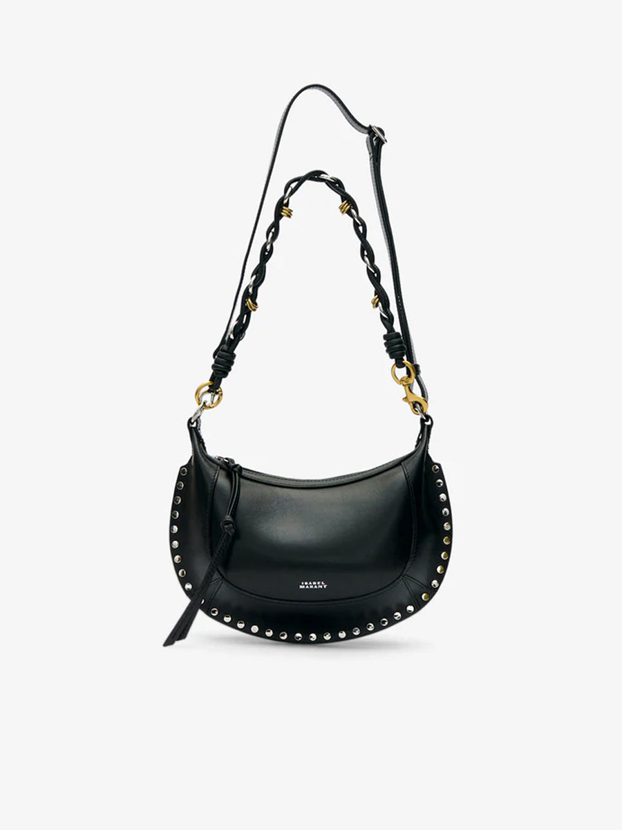 Isabel Marant Oskan Moon Duo Handle Shoulder Bag in Black/Silver