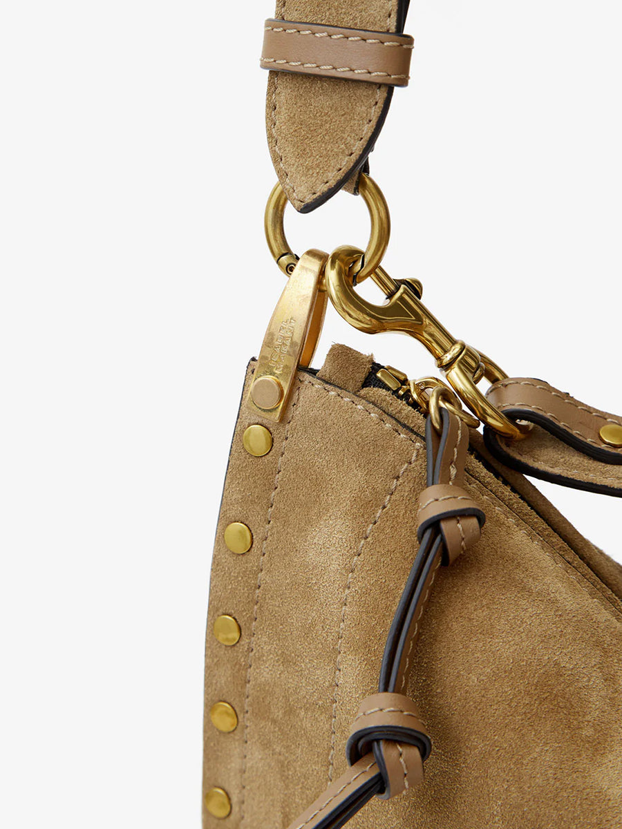 Isabel Marant Oskan Soft Zip Shoulder Bag in Taupe