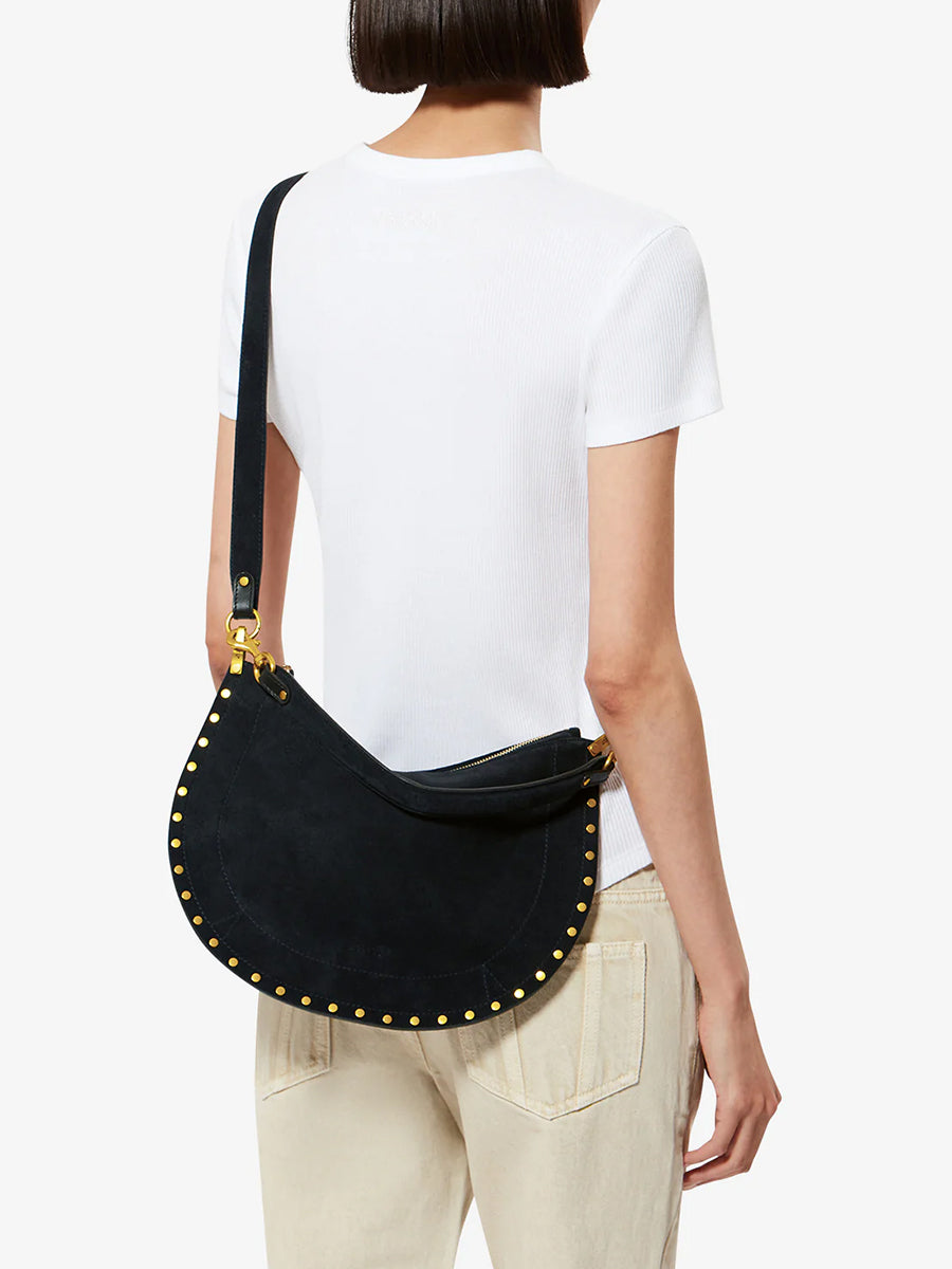 Oskan Soft Zip Shoulder Bag in Midnight