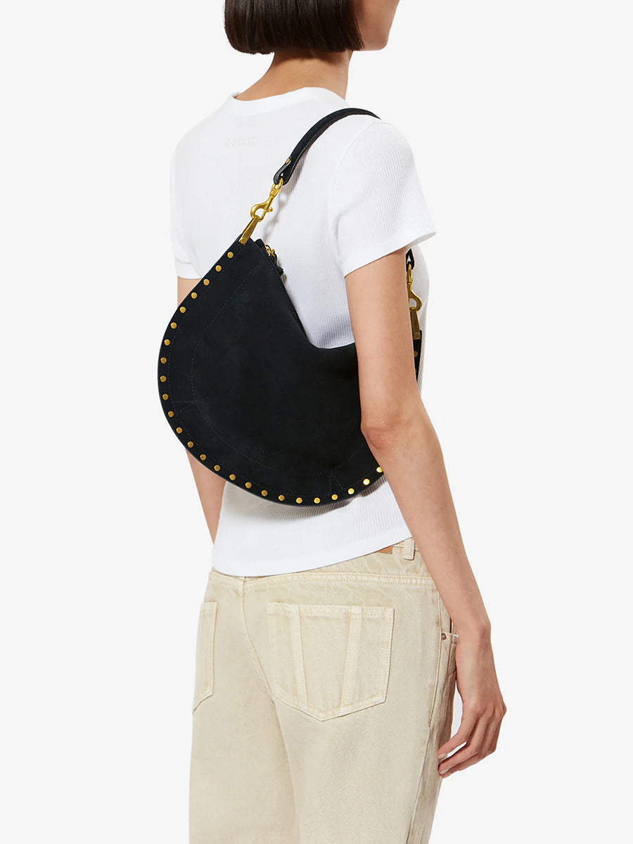 Oskan Soft Zip Shoulder Bag in Midnight