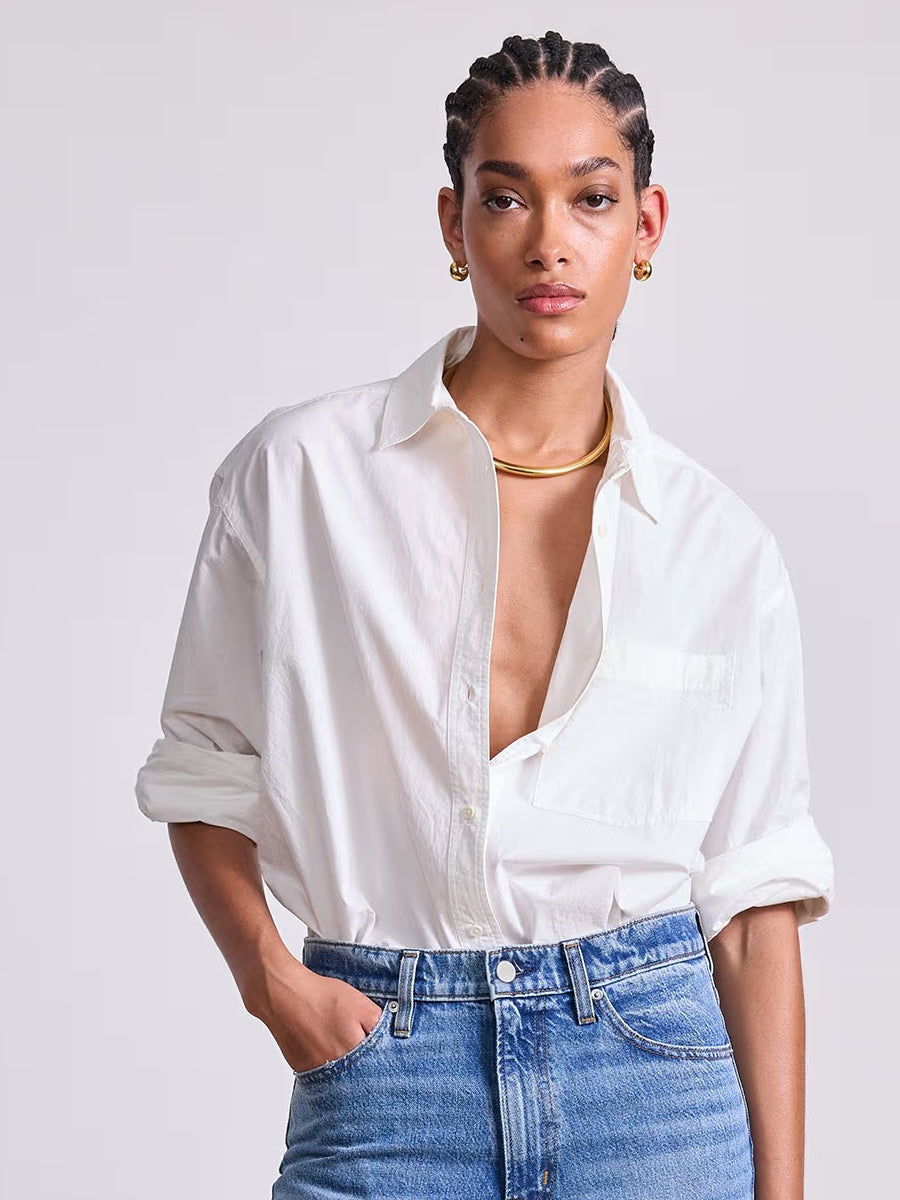 Oversized Button Down in Cream