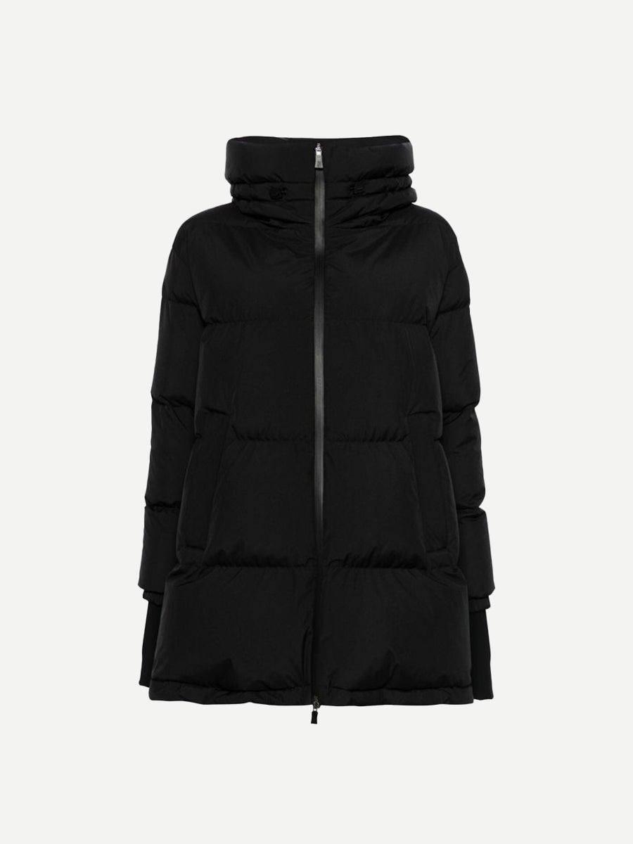 Hooded Laminar Puffer in Black