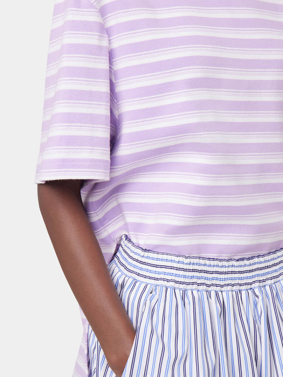 Rabanne | Oversized T-Shirt with Short Sleeves in Lilac Stripe