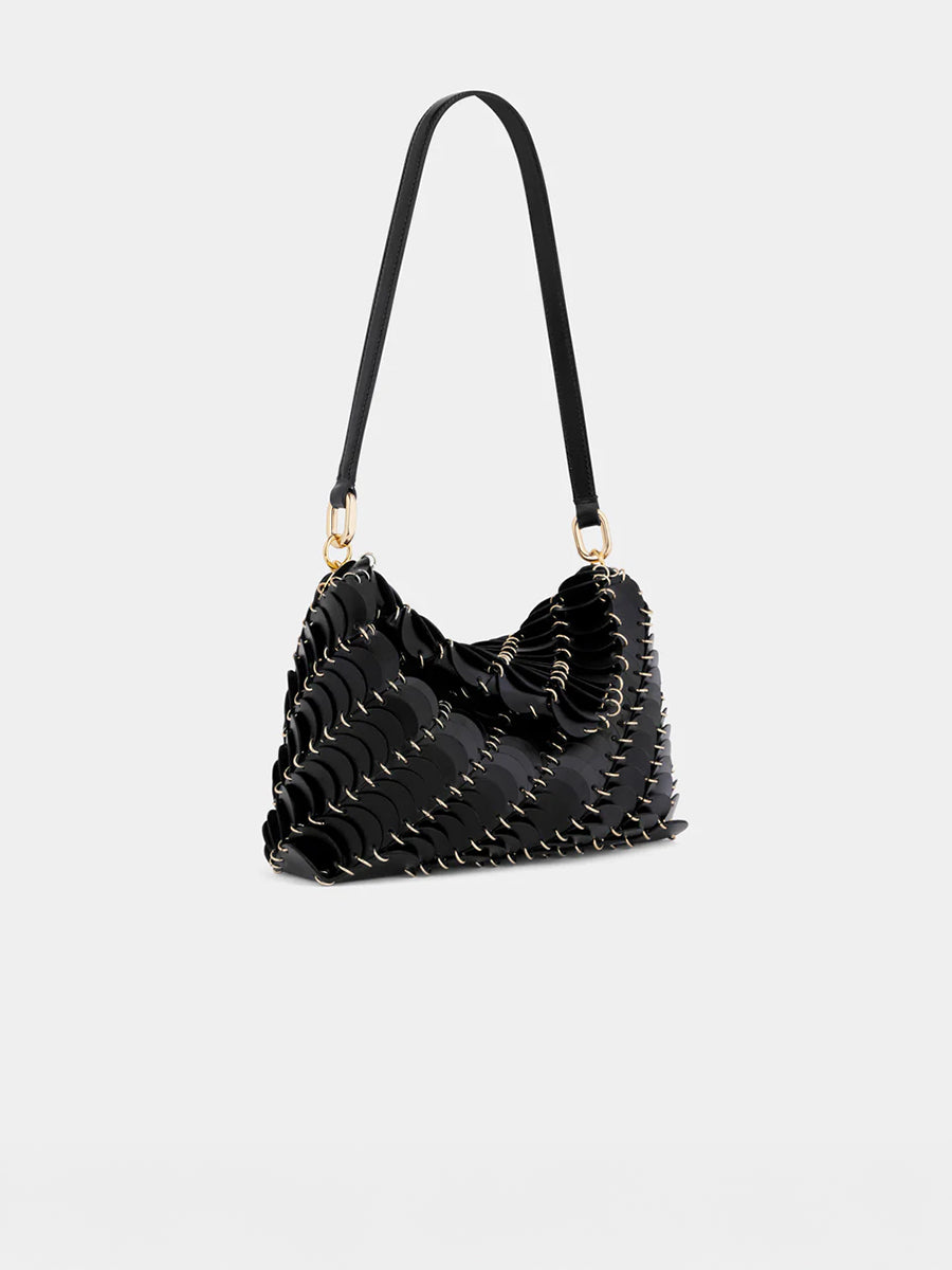 Rabanne | Paco Shoulder Calf Clutch in Black