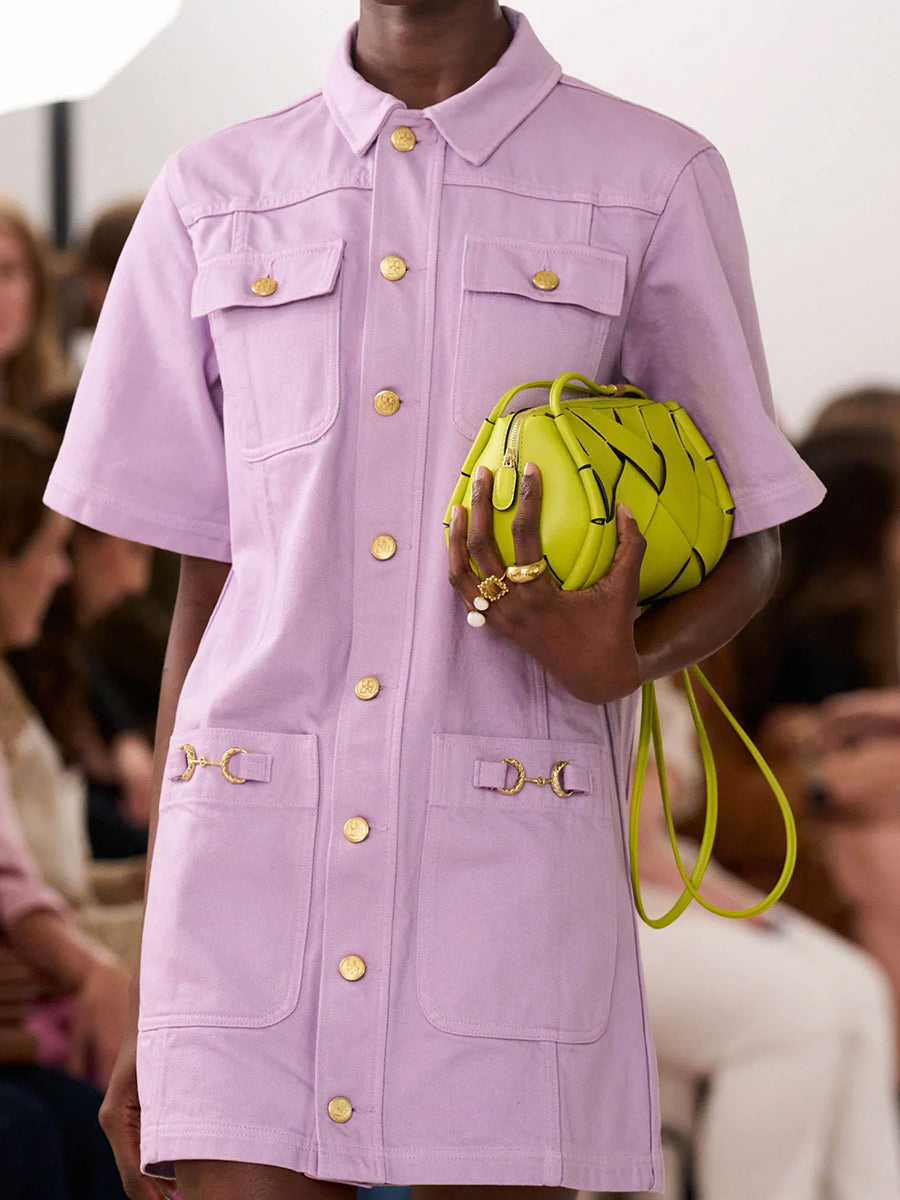 Ulla Johnson Painters Denim Mini Dress in Wisteria