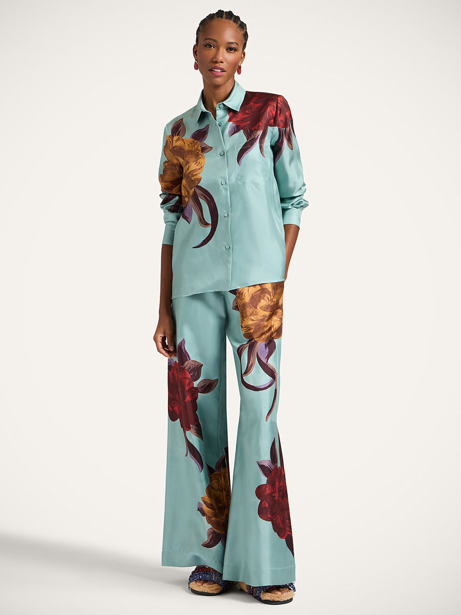 Palazzo Pants in Peony Placee Blue