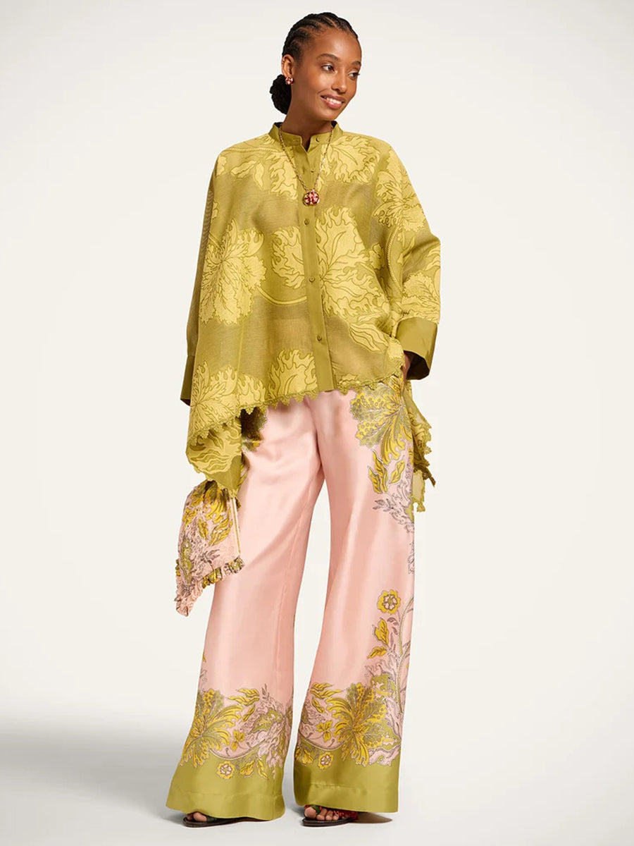 Palazzo Pants in Swathe Placee Pink