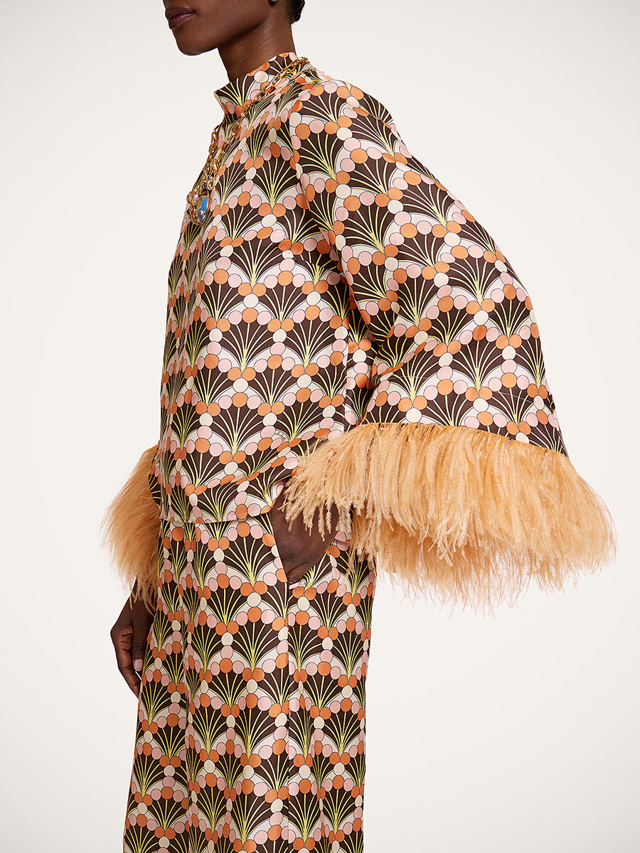 La DoubleJ Palazzo Pants in Florette Fan Brown