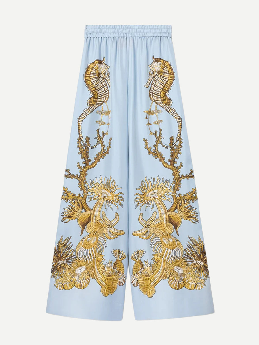 La DoubleJ Palazzo Pants in Oceania Placee Blue