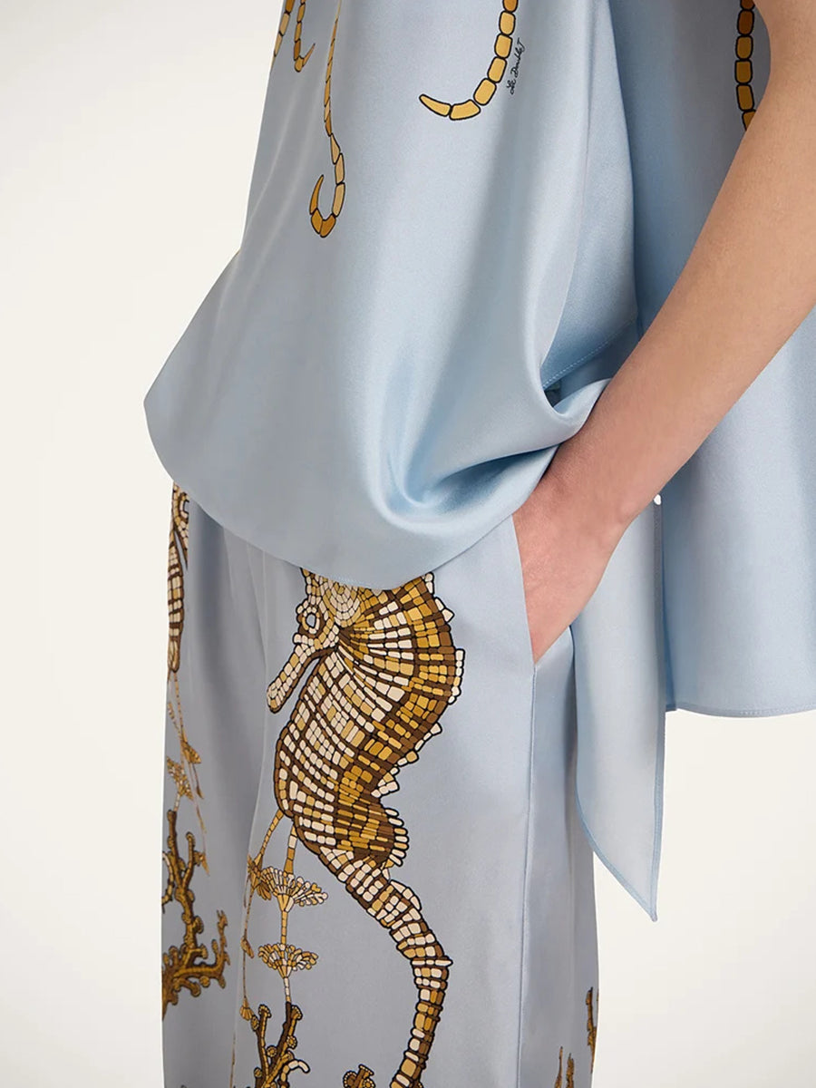 Palazzo Pants in Oceania Placee Blue