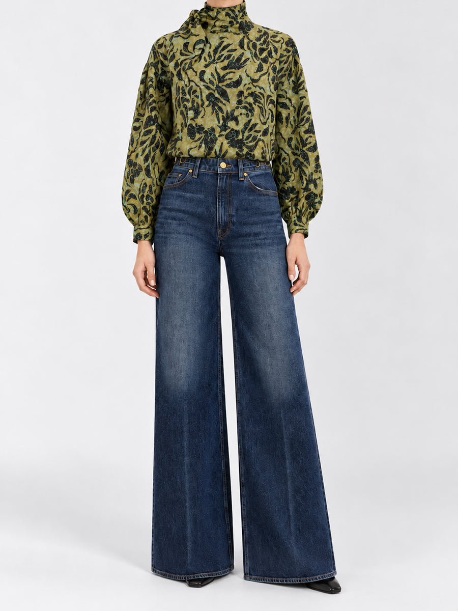 Pastel Long Sleeve Blouse in Chartreuse