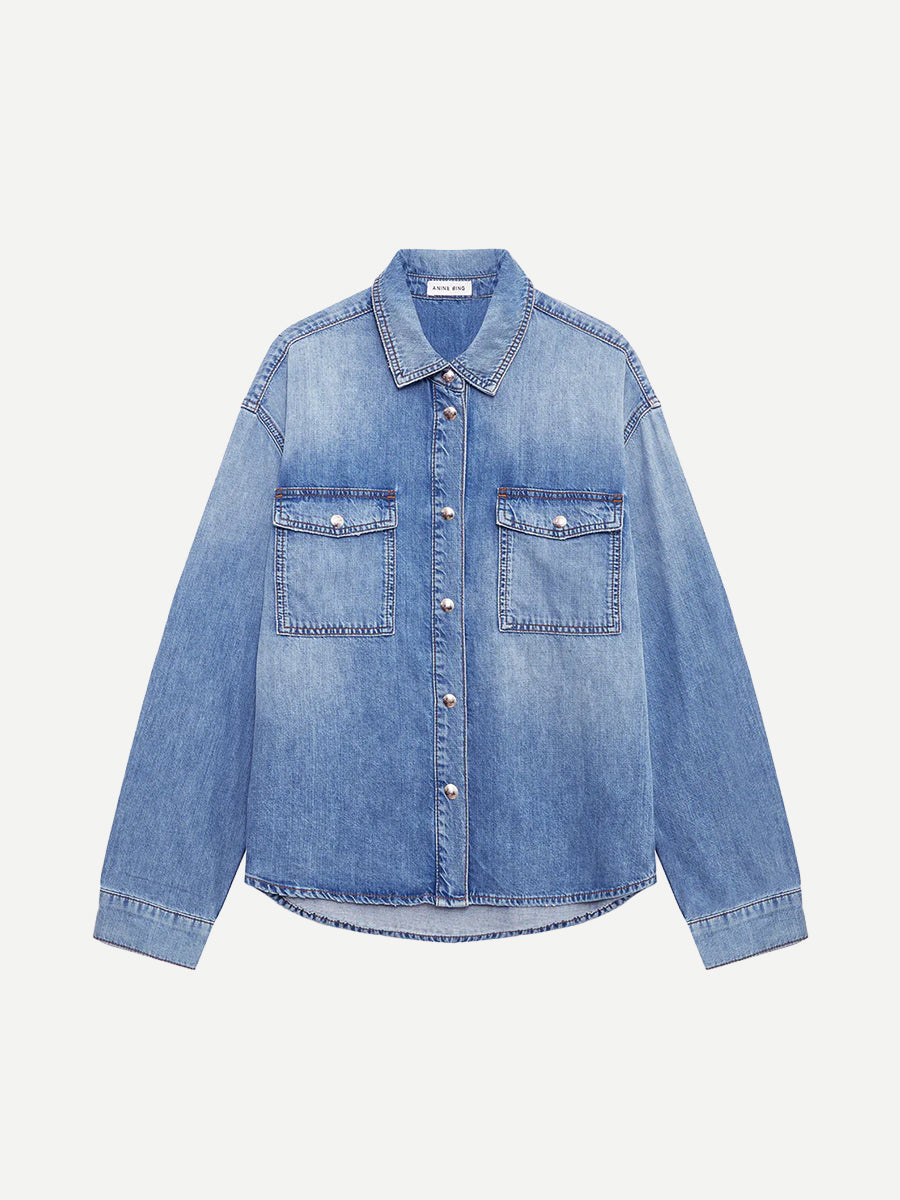 Anine Bing Paxton Shirt in Tidal