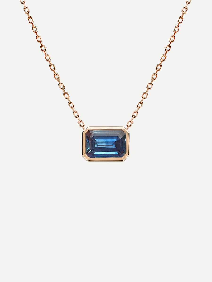 Pembe Emerald Cut Pendant in Australian Sapphire