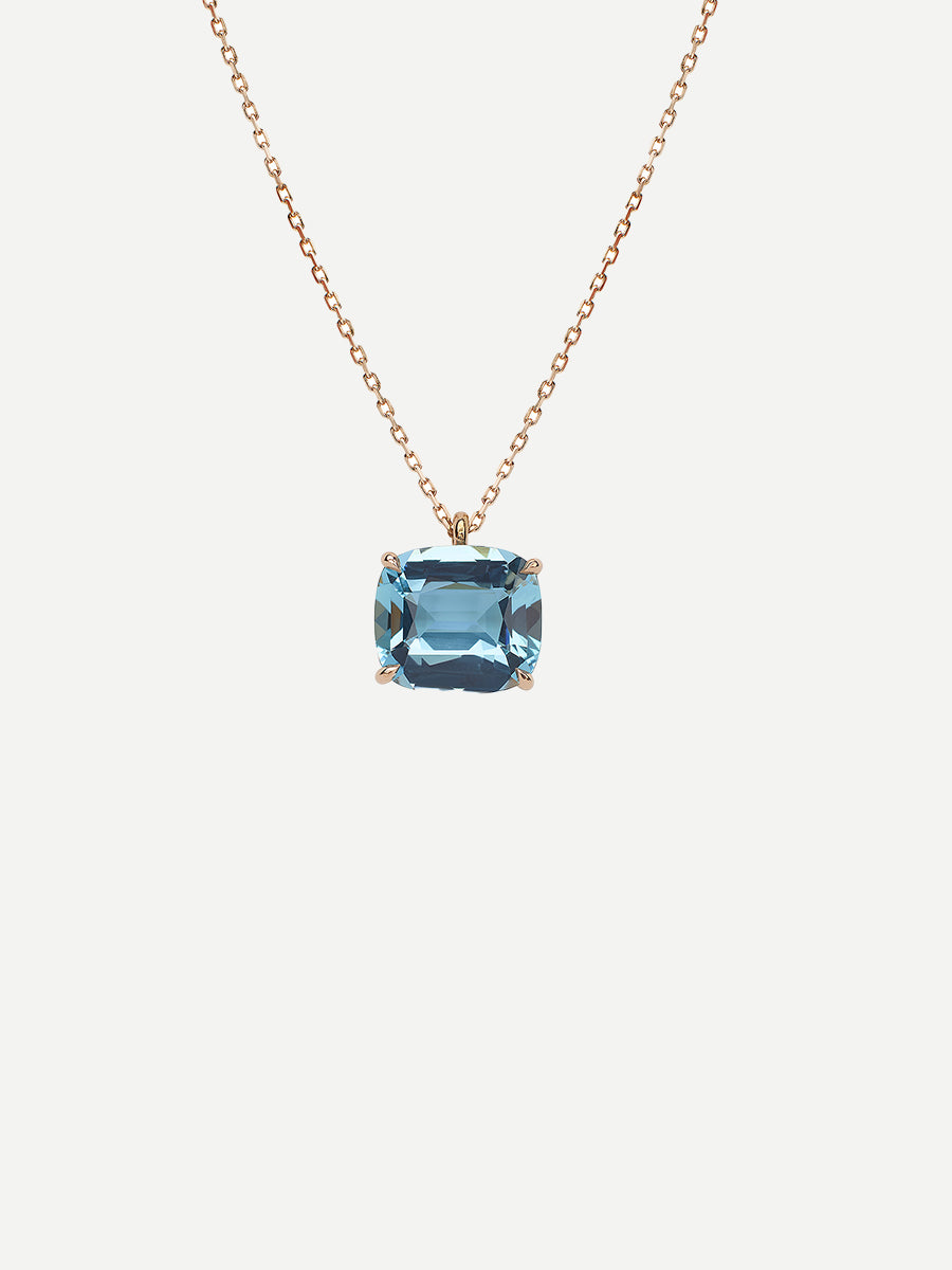 Pembe Emerald Cut Pendant in Madagascan Aquamarine