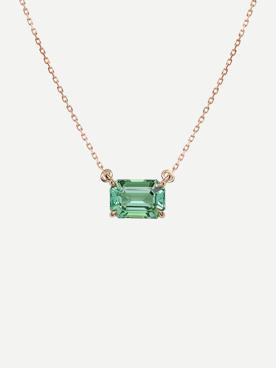 Pembe Octagonal Cut Pendant in Mint Green Tourmaline