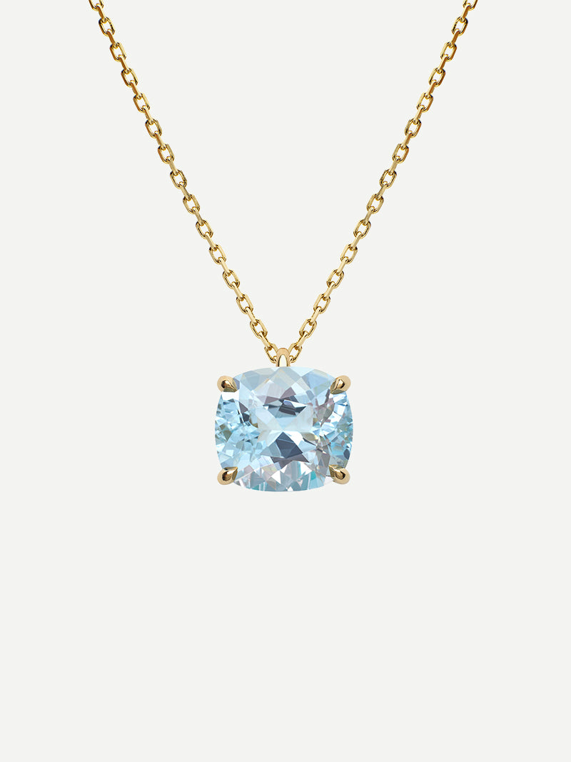 Pembe Pendant in Aquamarine/Gold