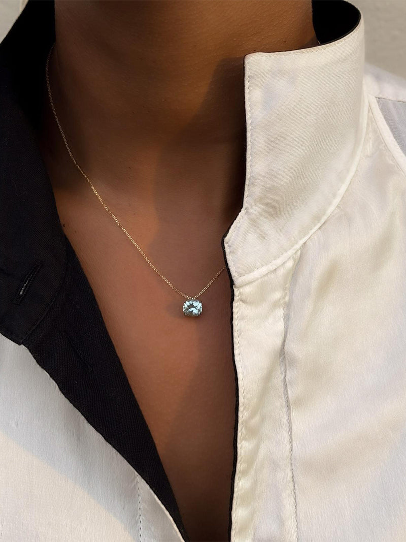 Pembe Pendant in Aquamarine/Gold