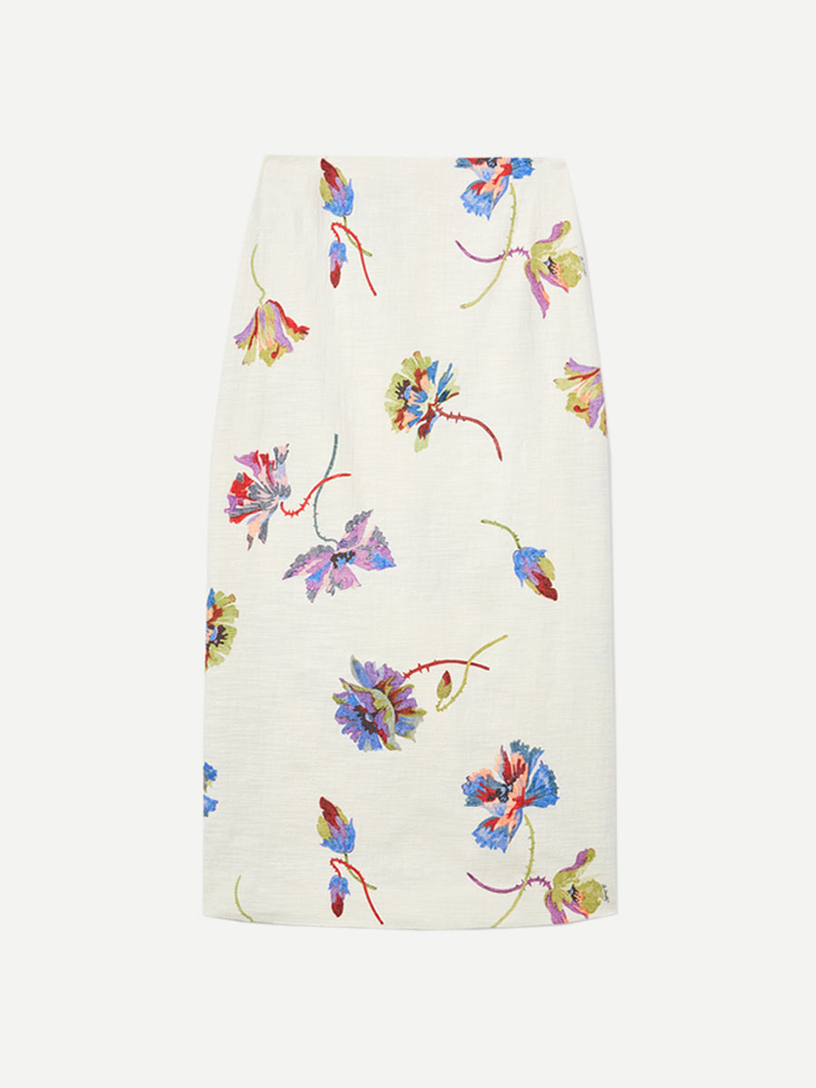 La DoubleJ Pencil Skirt in Infiorata White | Shop Adam Heath, in-store and online