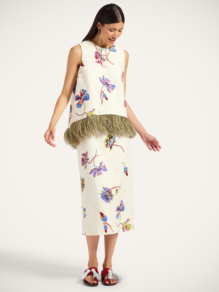 La DoubleJ Pencil Skirt in Infiorata White | Shop Adam Heath, in-store and online