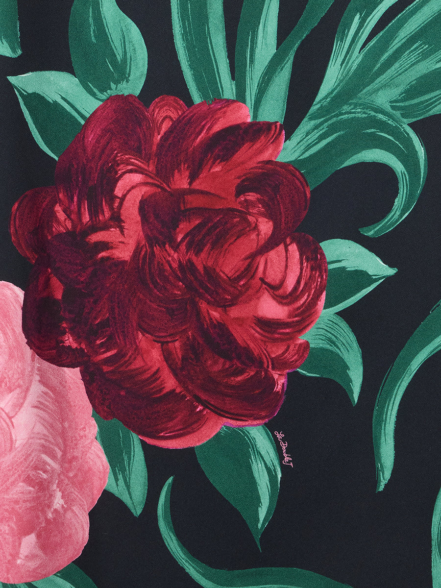 Pencil Skirt in Peony Black