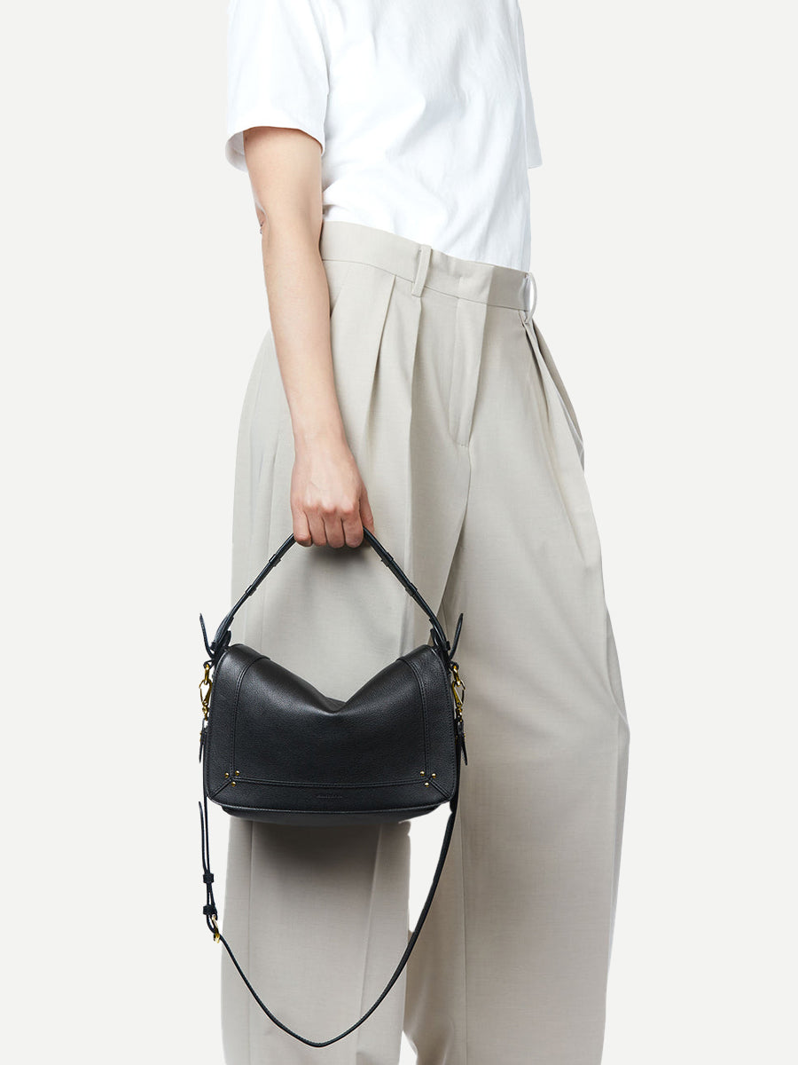 Jérôme Dreyfuss | Pepito Medium Bag in Noir Brass