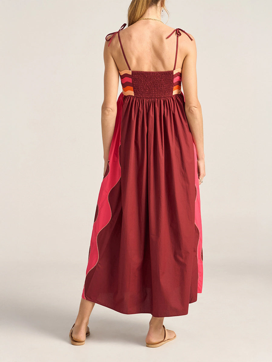 Philomela Dress in Pink and Red