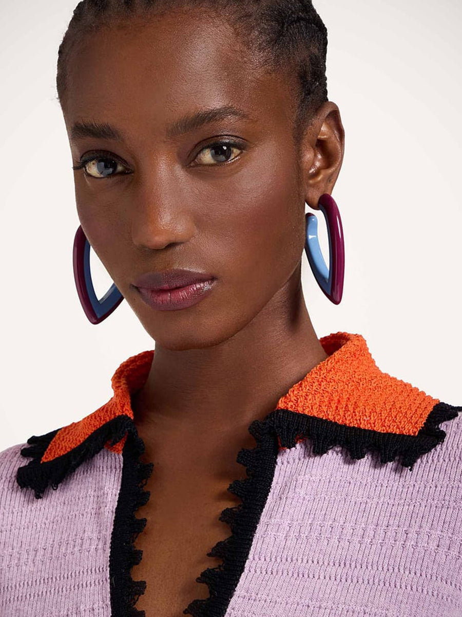La DoubleJ Picket Polo Cashmere Top in Solid Lilac | Shop Adam Heath, Western Australia
