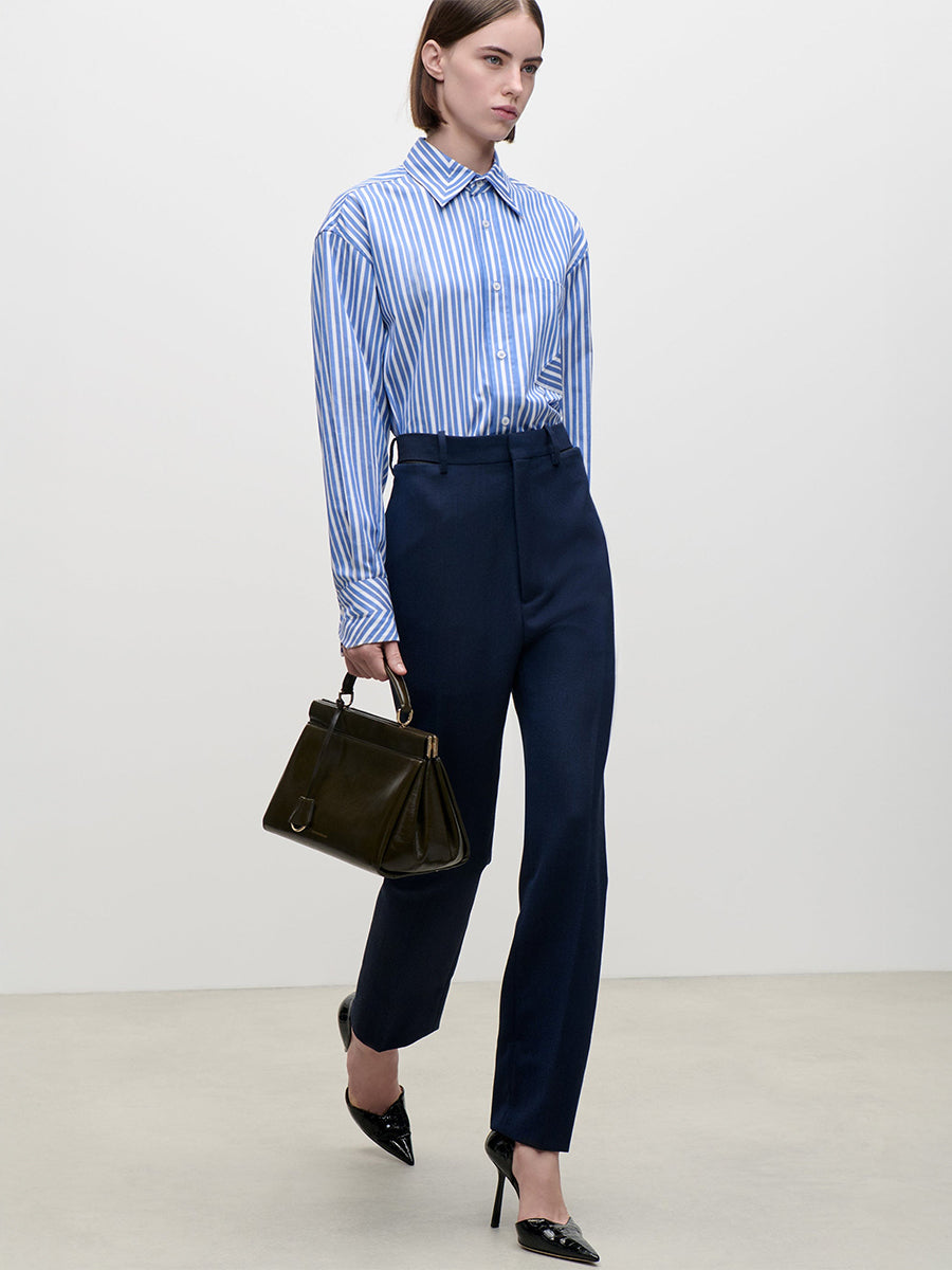 Pocket Detail Shirt in Blue/White