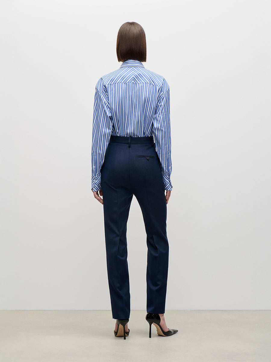 Pocket Detail Shirt in Blue/White