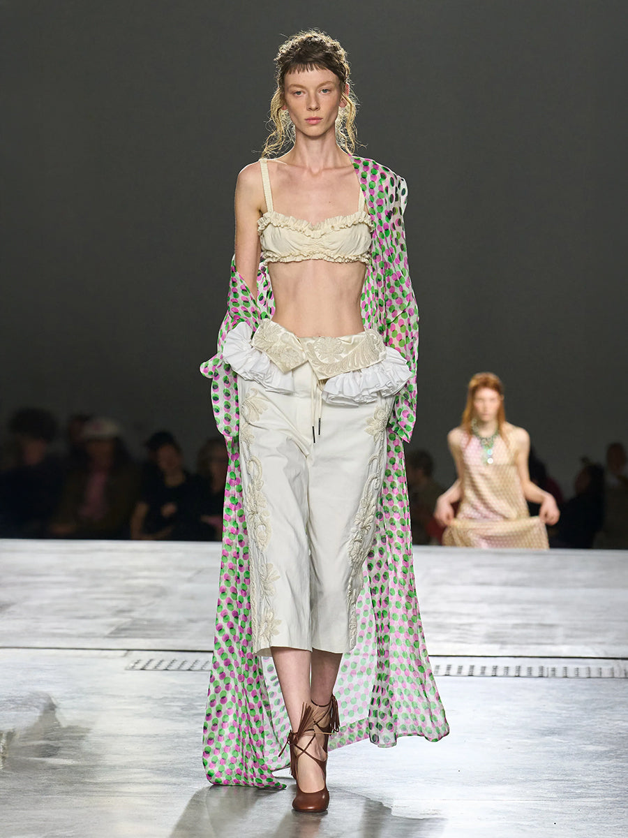 Dries Van Noten Prissy Embellished Pants in Off White